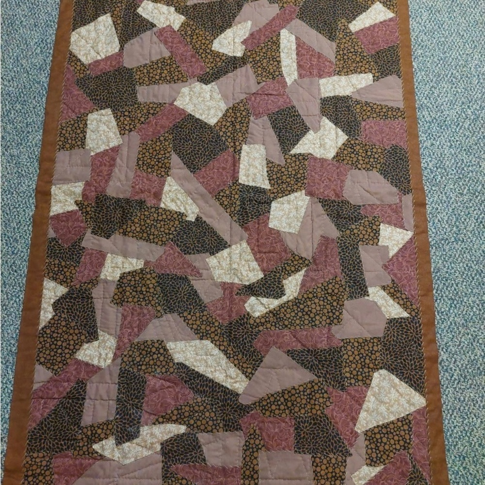 New crazy quilted throw completely handmade 38x61